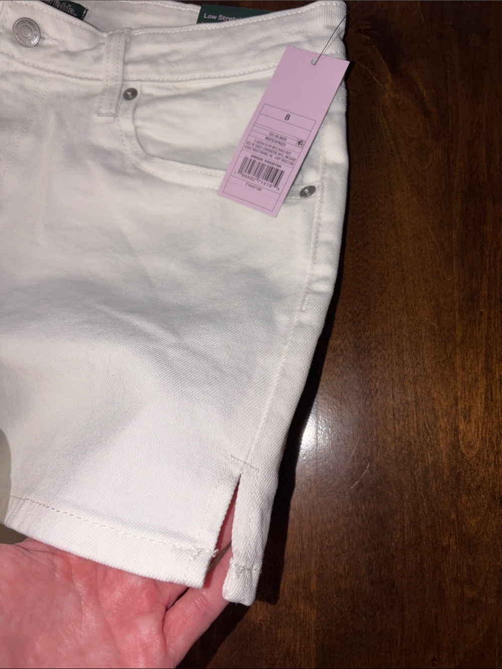 Wild Fable White Women's Low Stretch Denim Mid Rise Shorts NWT Size 8 - Picture 6 of 9